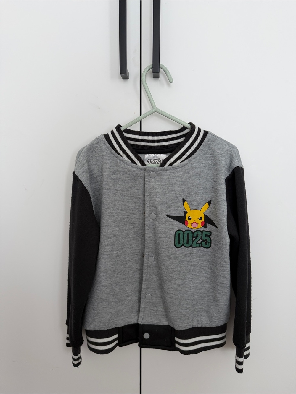 Pokemon Grey & Black Pikachu 0025 Baseball Jacket